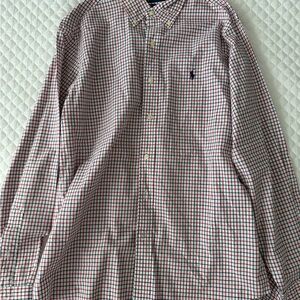 Ralph Lauren Red and Blue Checked Button-Down Shirt
